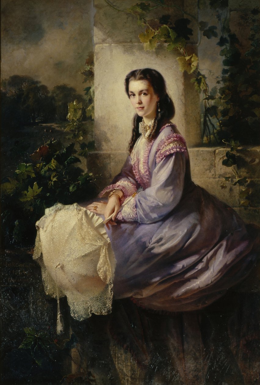 伯爵夫人SL斯特罗加诺夫伯爵夫人肖像，1864年 作者 康斯坦丁·埃戈罗维奇·马科夫斯基