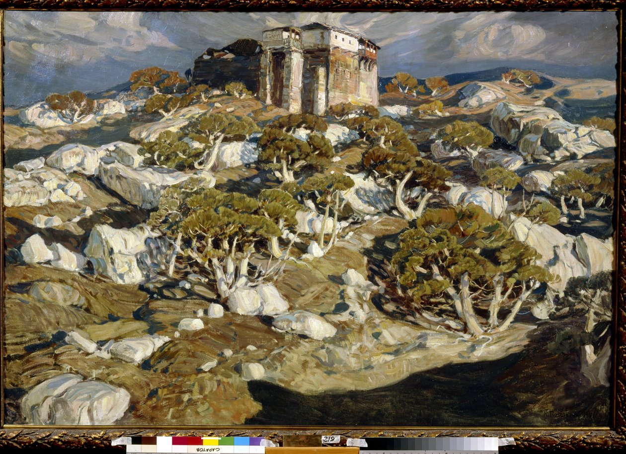 古代克里米亚 - Peinture de Konstantin Fyodorovich Bogayevsky (Bogaevsky) (1872-1943) - 布面油画 1903 State A. Radishchev Art Museum, Saratov 110x160 作者 康斯坦丁·费多罗维奇·博加耶夫斯基