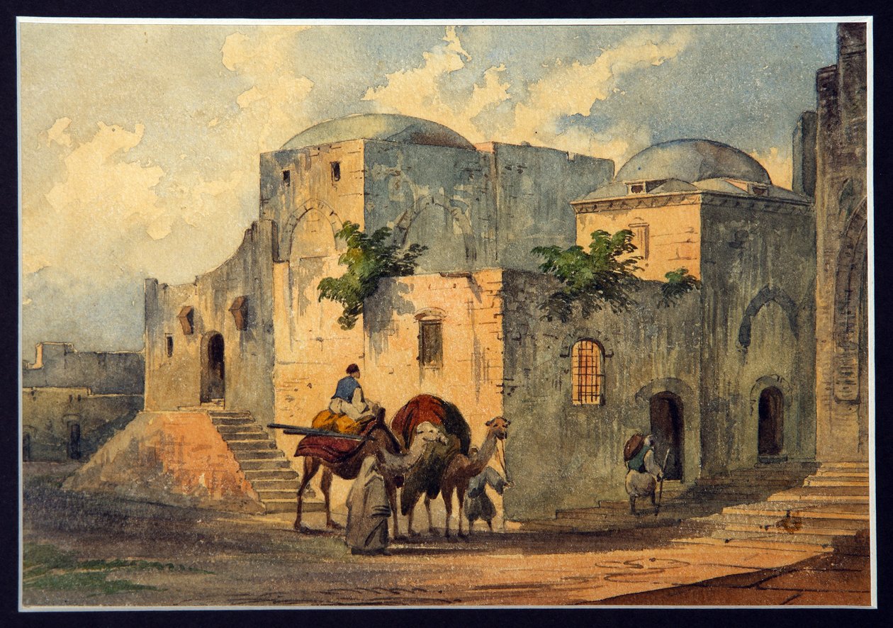 Via Dolorosa（痛苦之路，十字架的车站））和耶路撒冷本丢彼拉多（公元前 10 年 - 公元 39 年左右）的住所。 （《悲伤之路》和《本丢彼拉多之家》）。 圣经中提到的地方，基督徒的朝圣地，苦路 (Via Dolorosa) 是圣地 作者 康斯坦丁·卡尔洛维奇·格尔茨