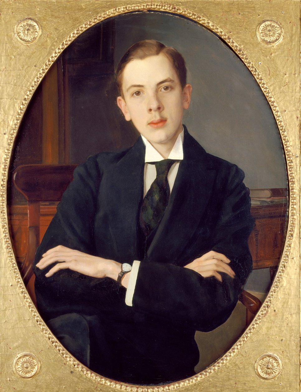 叶甫盖尼-谢尔盖耶维奇-米哈伊洛夫，艺术家的侄子，1916年 作者 康斯坦丁·索莫夫