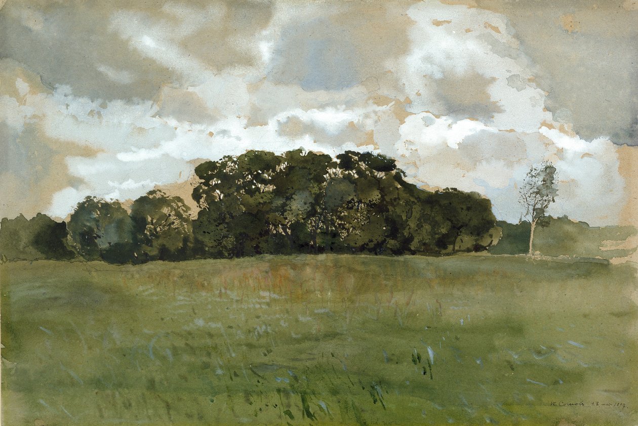 灰色云彩的风景，1897年 作者 康斯坦丁·索莫夫