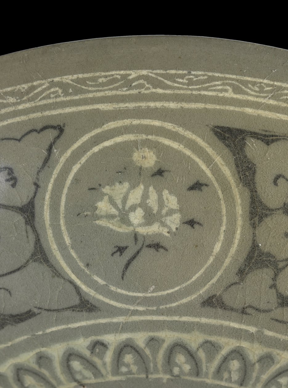 Bowl with cranes and clouds, c.1150-1200 (celadon-glazed stoneware) 作者 韩国学校