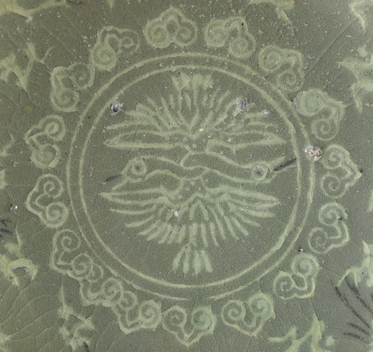 带起重机和云的碗，约1150-1200年 作者 韩国学校
