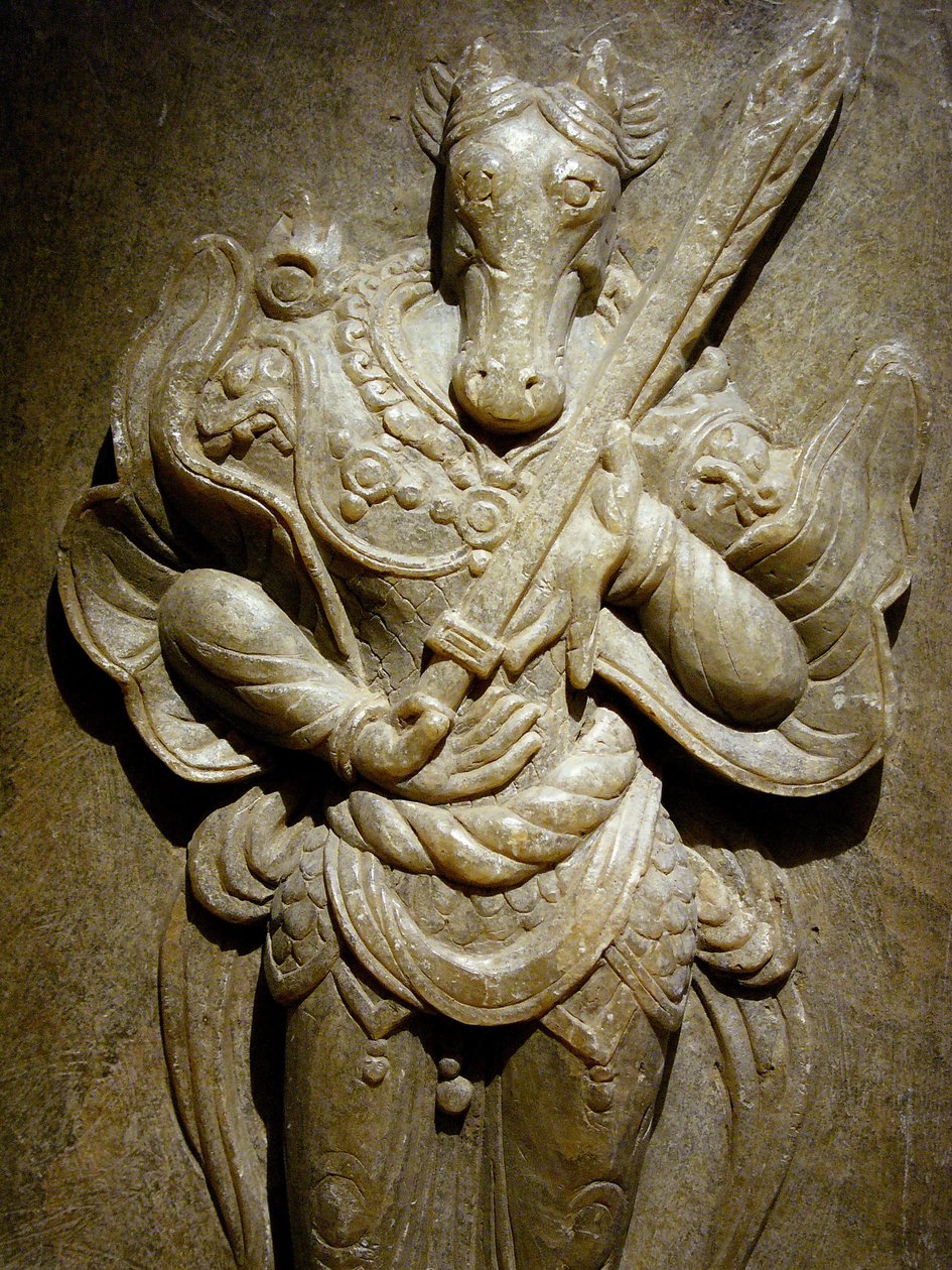 Grave ornament, zodiac horse on agalmatolite, 8th century under the period of the Northern and Southern Kingdoms, Korea. Photography, Seoul National Museum, Republic of Korea 作者 韩国学校