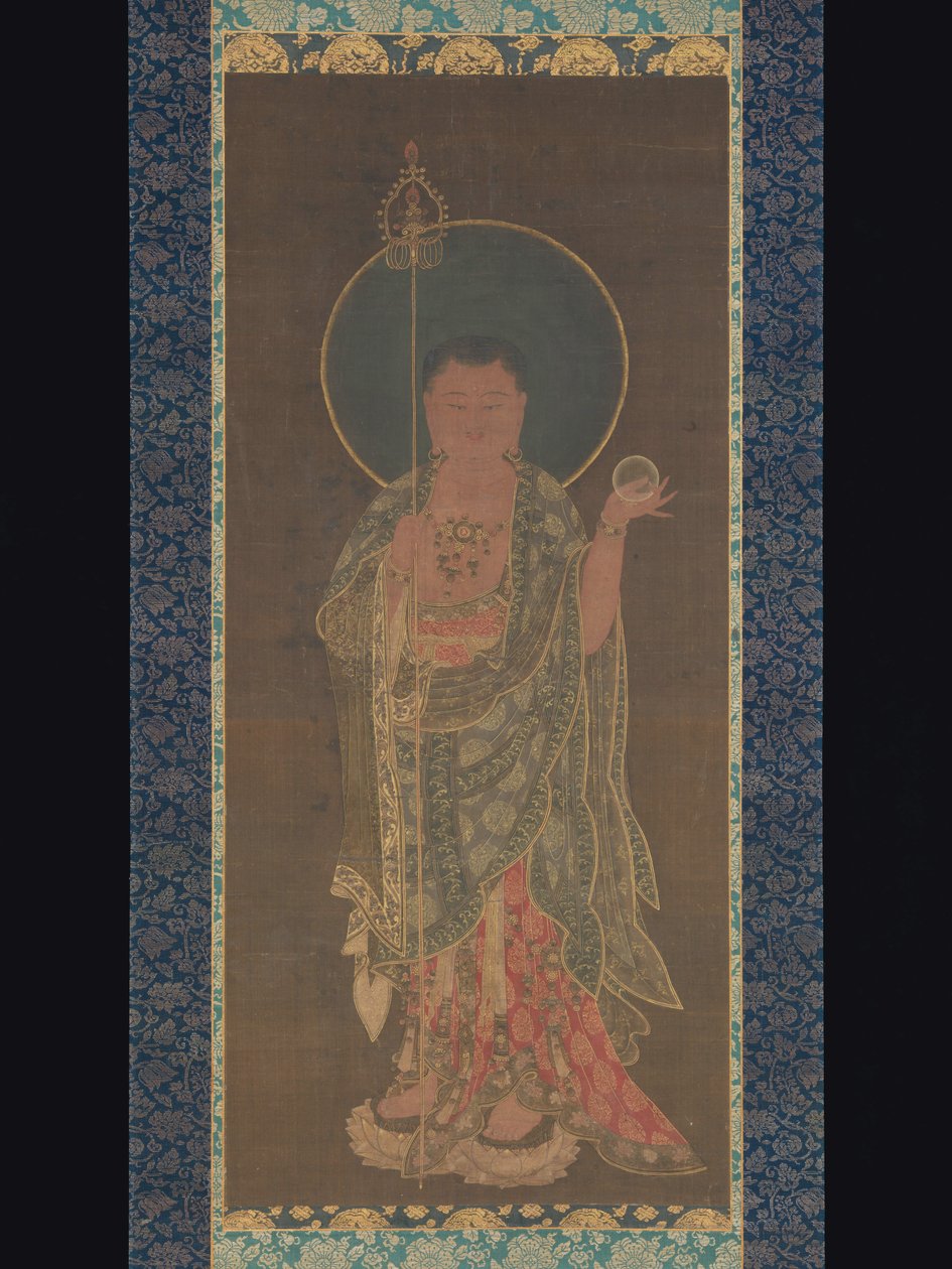 喀什喀尔邦（Kshitigarbha）吊轴，1300-50 作者 韩国学校