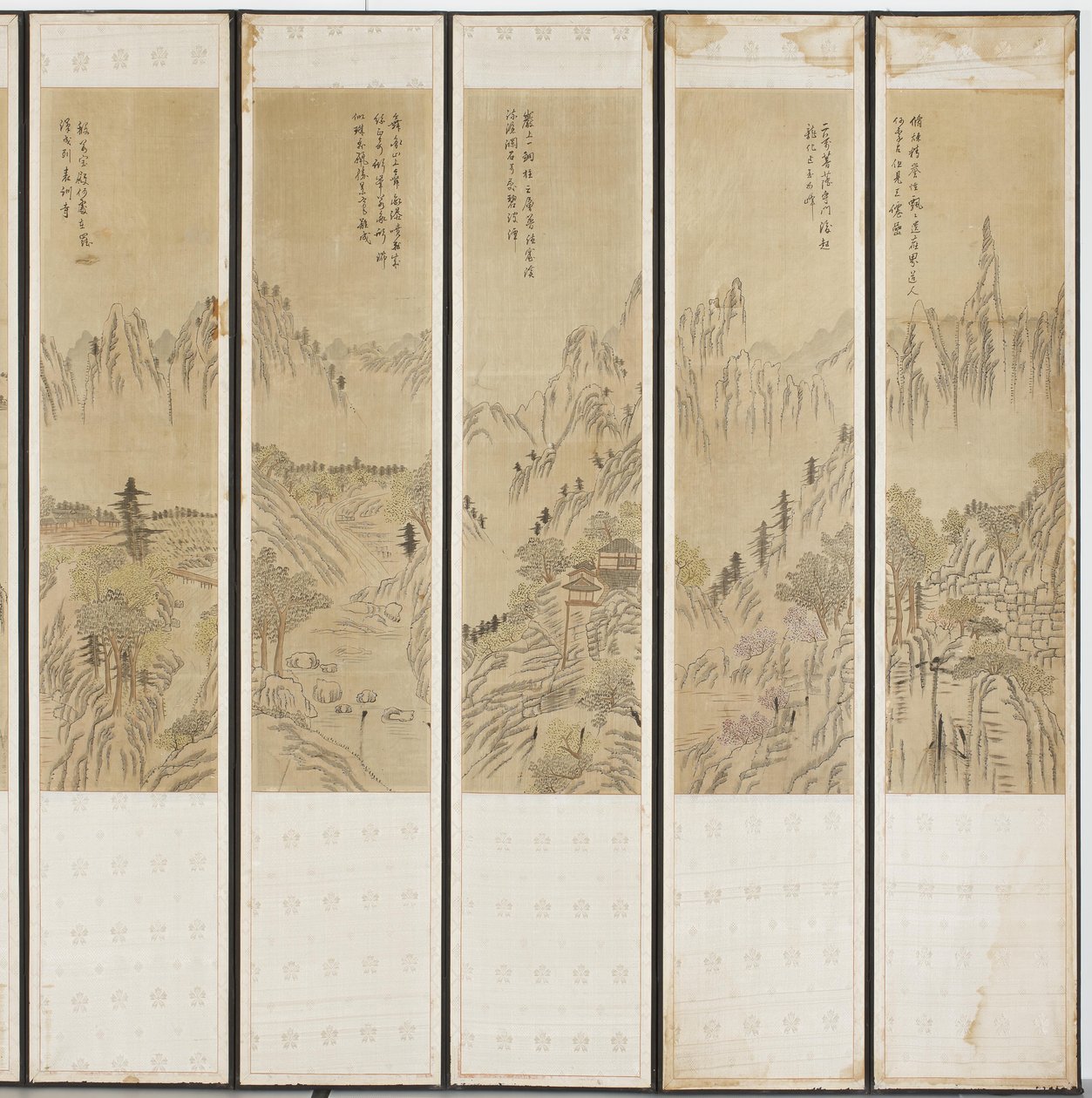 景观场景，朝鲜王朝（墨水和木材，丝绸和纸张） 作者 韩国学校