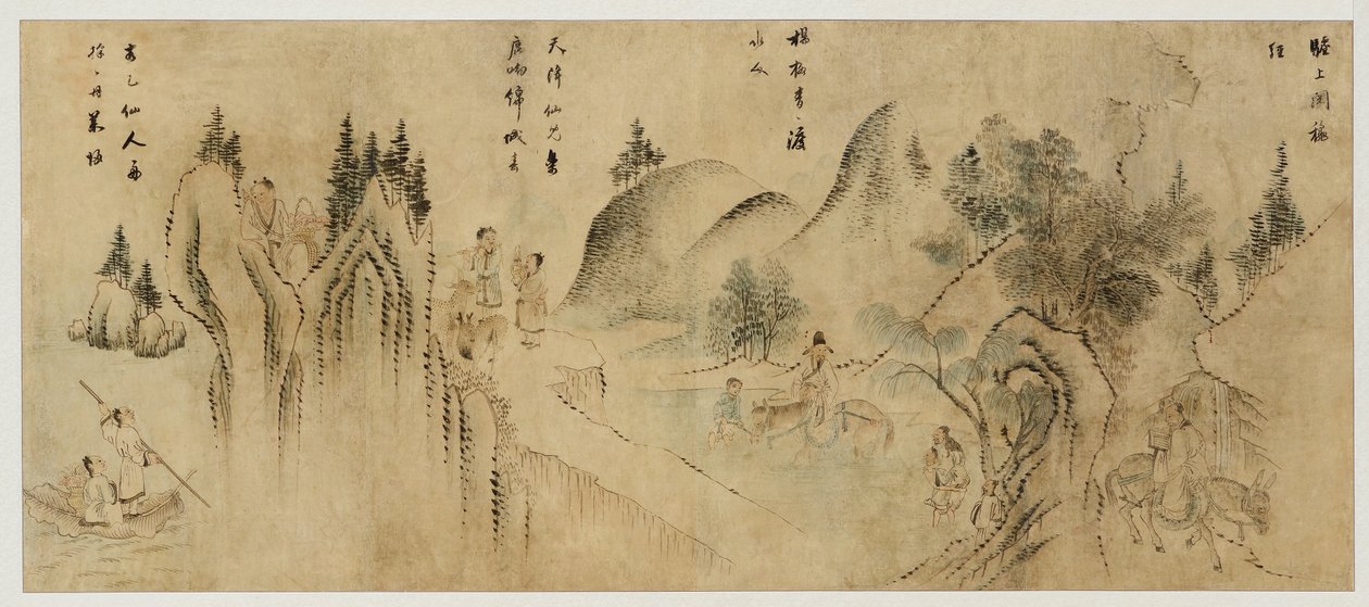 仙人风景，19世纪末（纸上水墨和彩色）。 作者 韩国学校