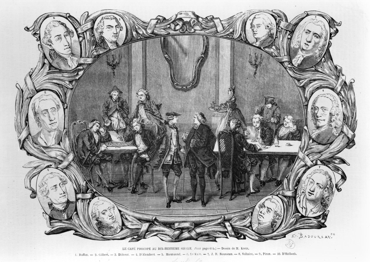 Cafe Procope，由Jean Francois Badoureau雕刻（b.1789） 作者 克雷茨