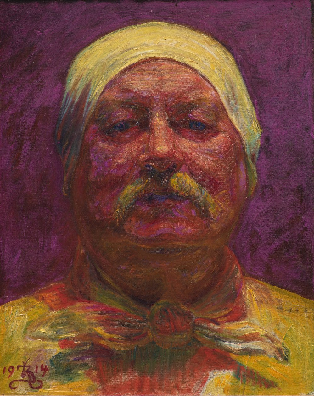 灯下自画像 作者 克里斯蒂安·扎尔特曼（Kristian Zahrtmann）