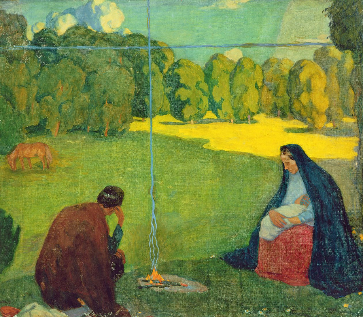 在旅途中休息，c.1905 作者 克里斯蒂安·罗德（Kristjan Raud）