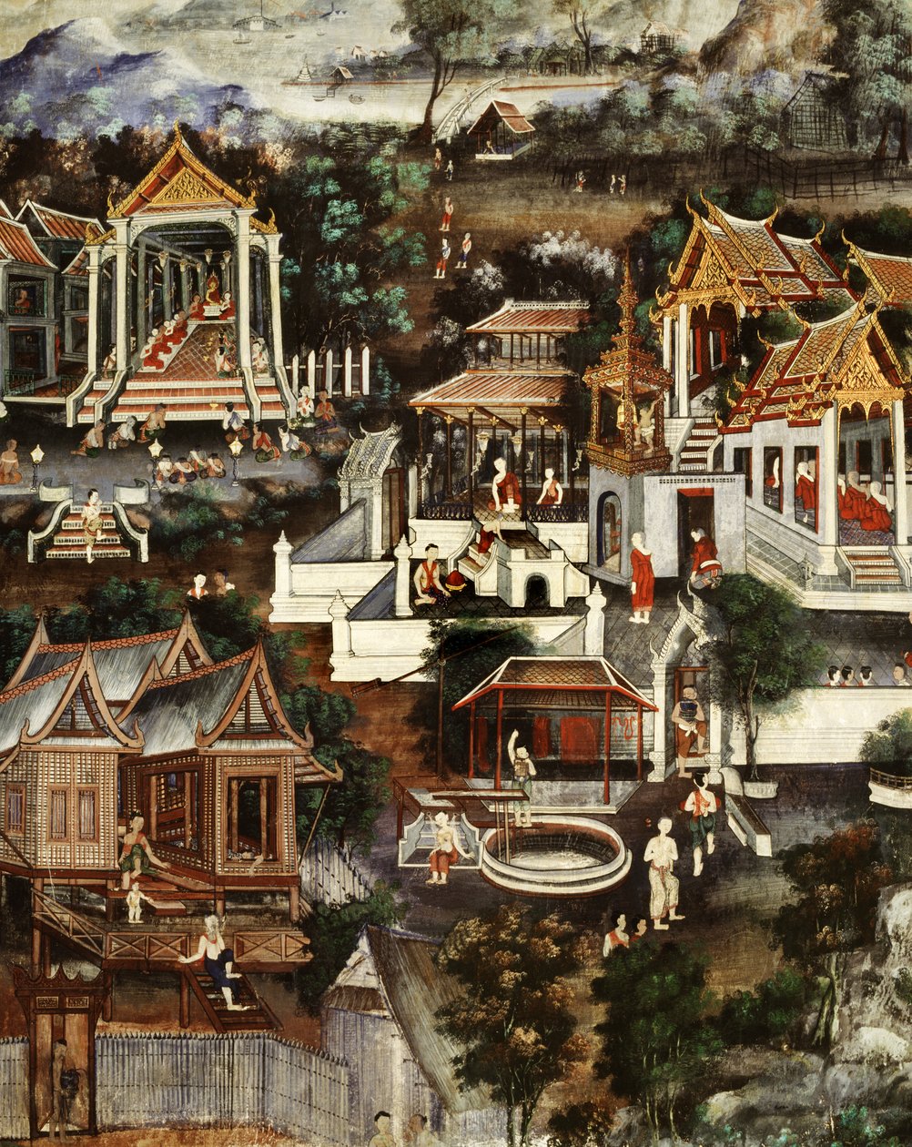 修道院生活（壁画） 作者 Krua Inkhong