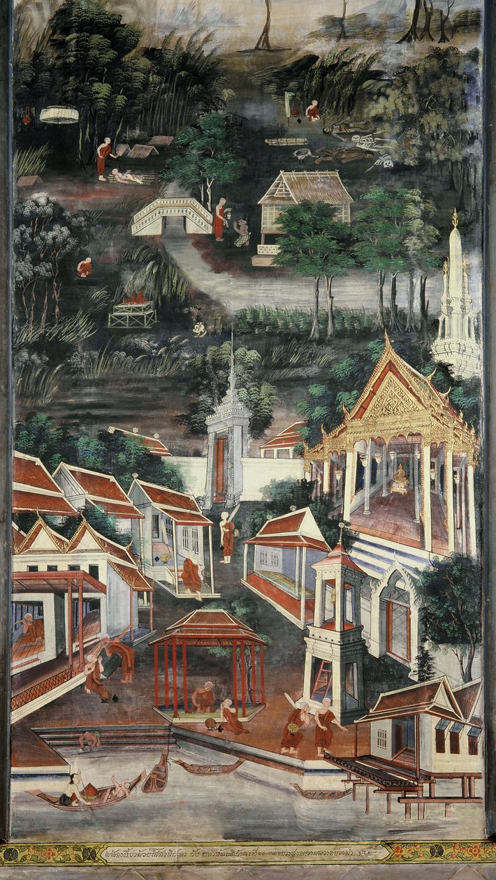 修道院生活（壁画） 作者 Krua Inkhong