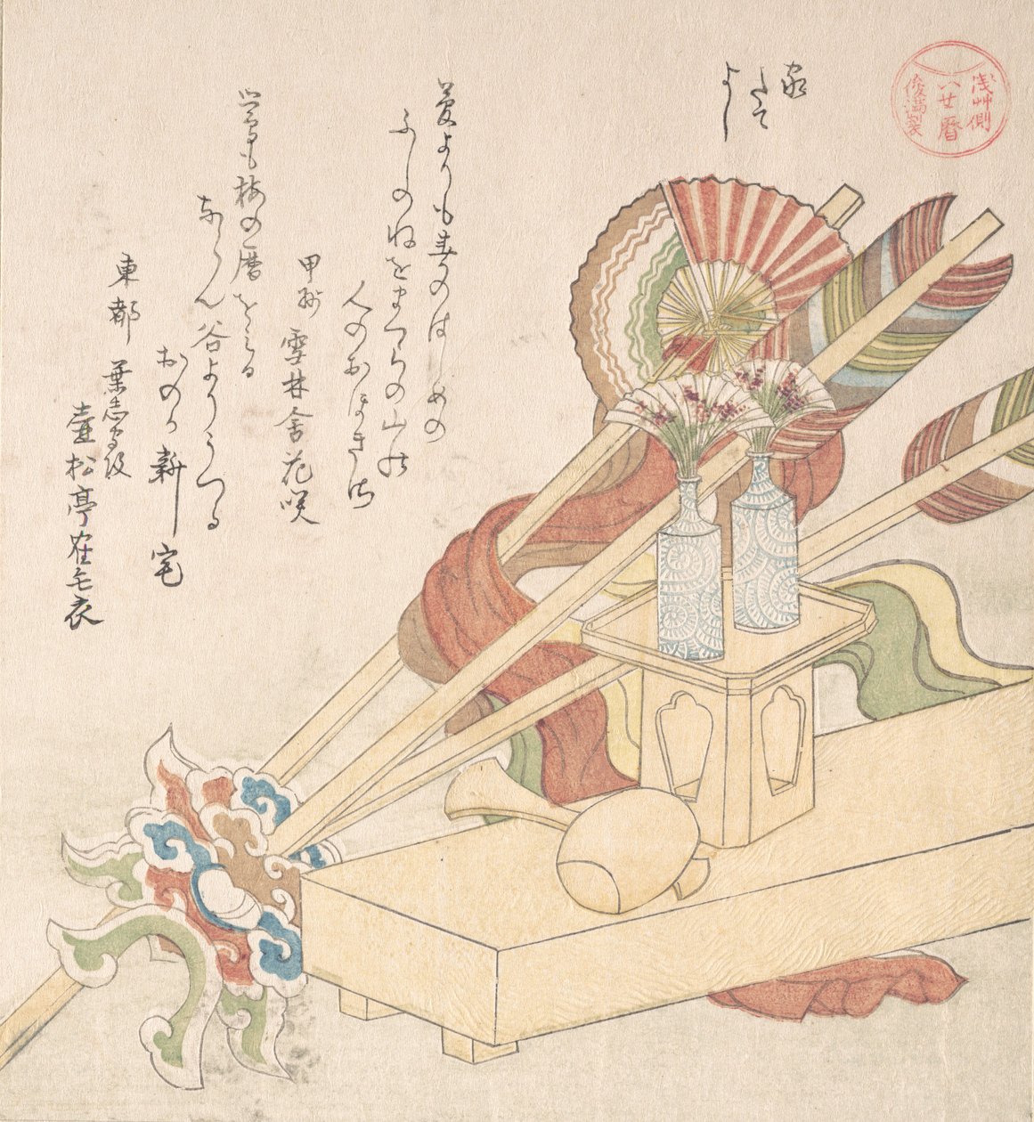 庆祝建立新房的仪式性物品，19世纪。 作者 久保顺曼