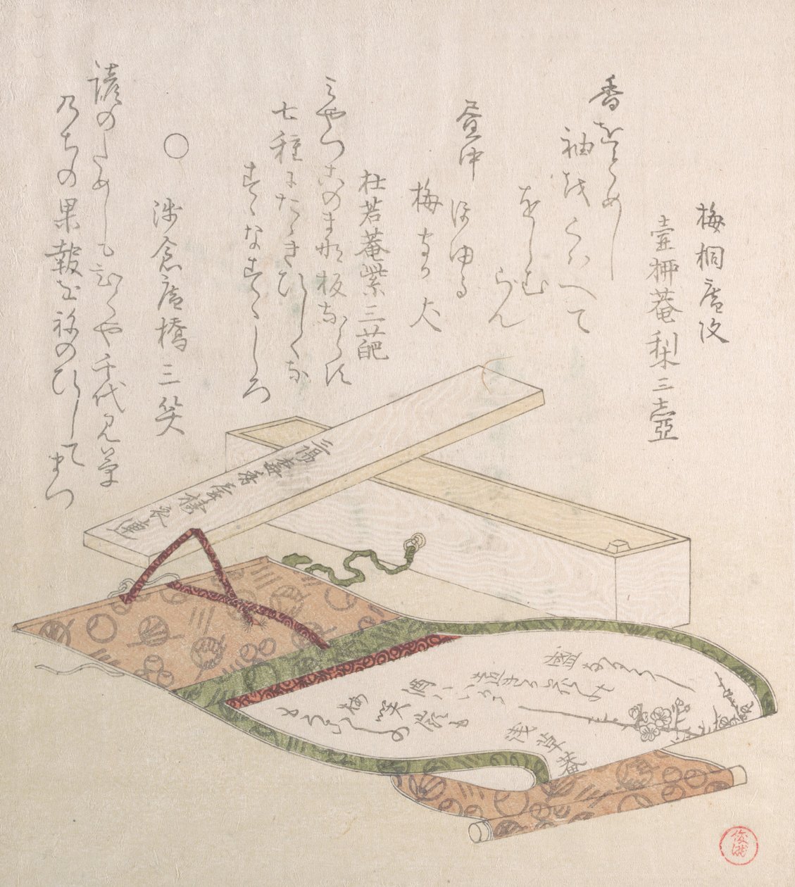 Kakemono和它的盒子，18-19世纪。 作者 久保顺曼