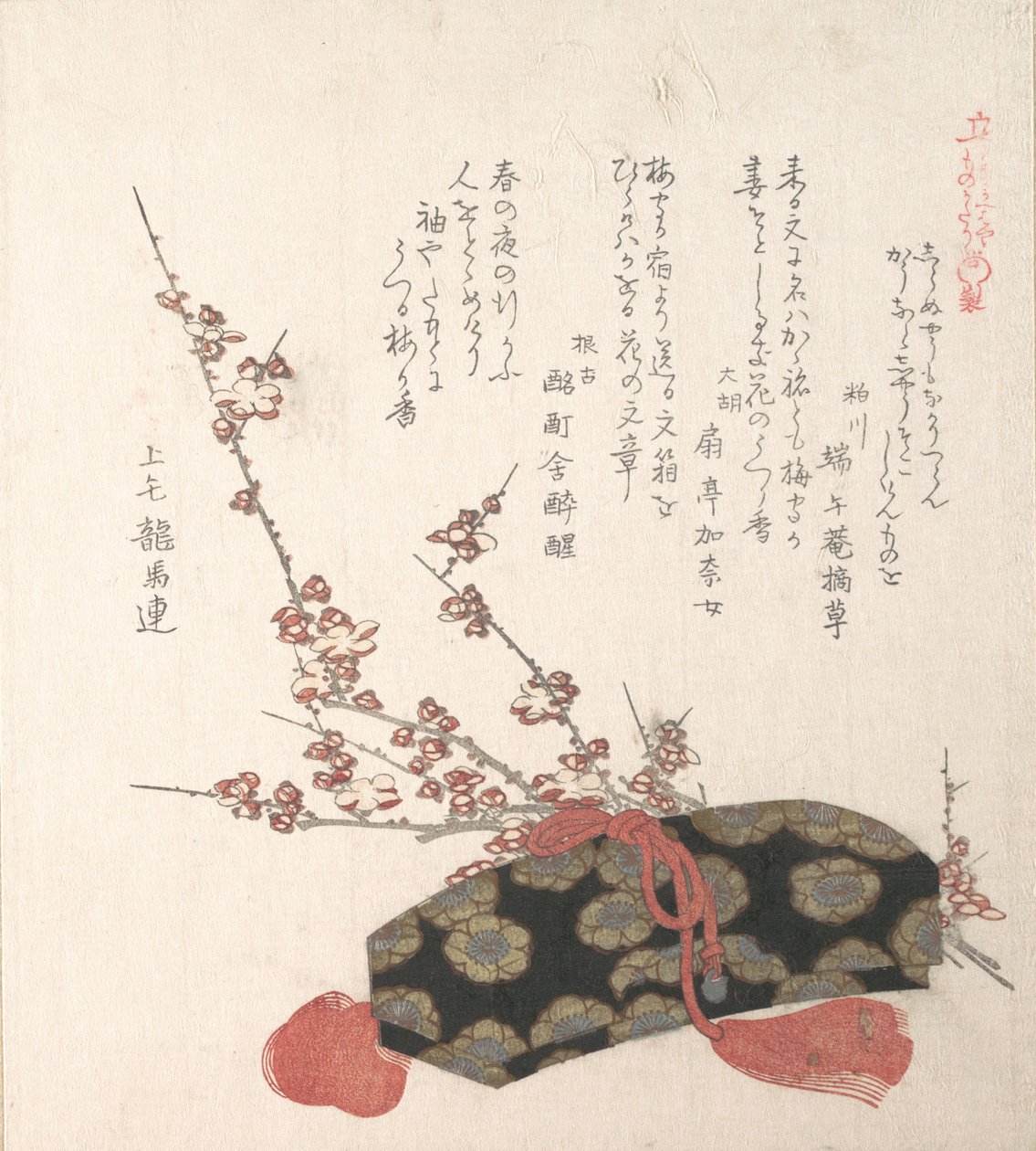 信箱和梅花，19世纪。 作者 久保顺曼