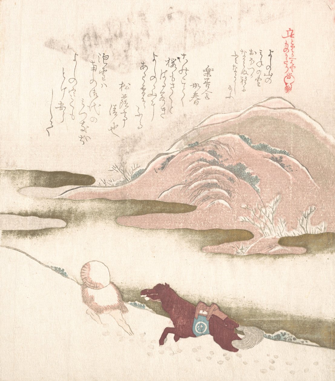 雪景，19世纪。 作者 久保顺曼