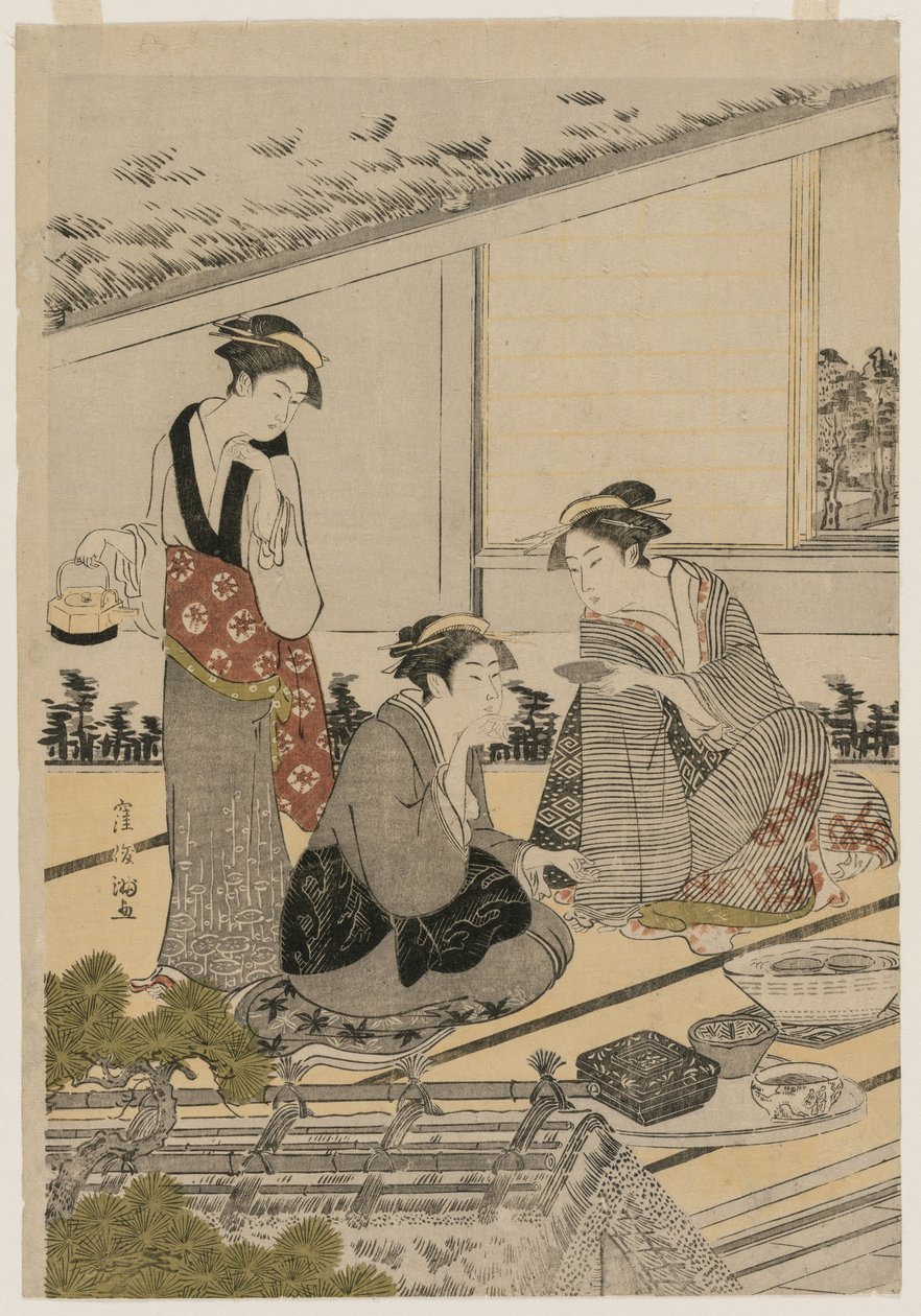 1780年代后期，茶馆里的妇女。 作者 久保顺曼