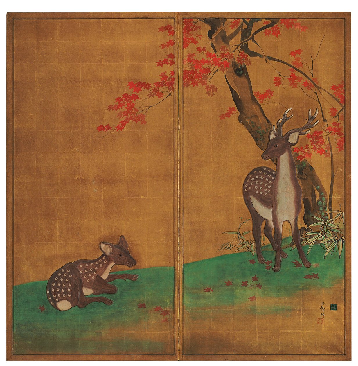 枫树下的鹿 作者 久保田贝森