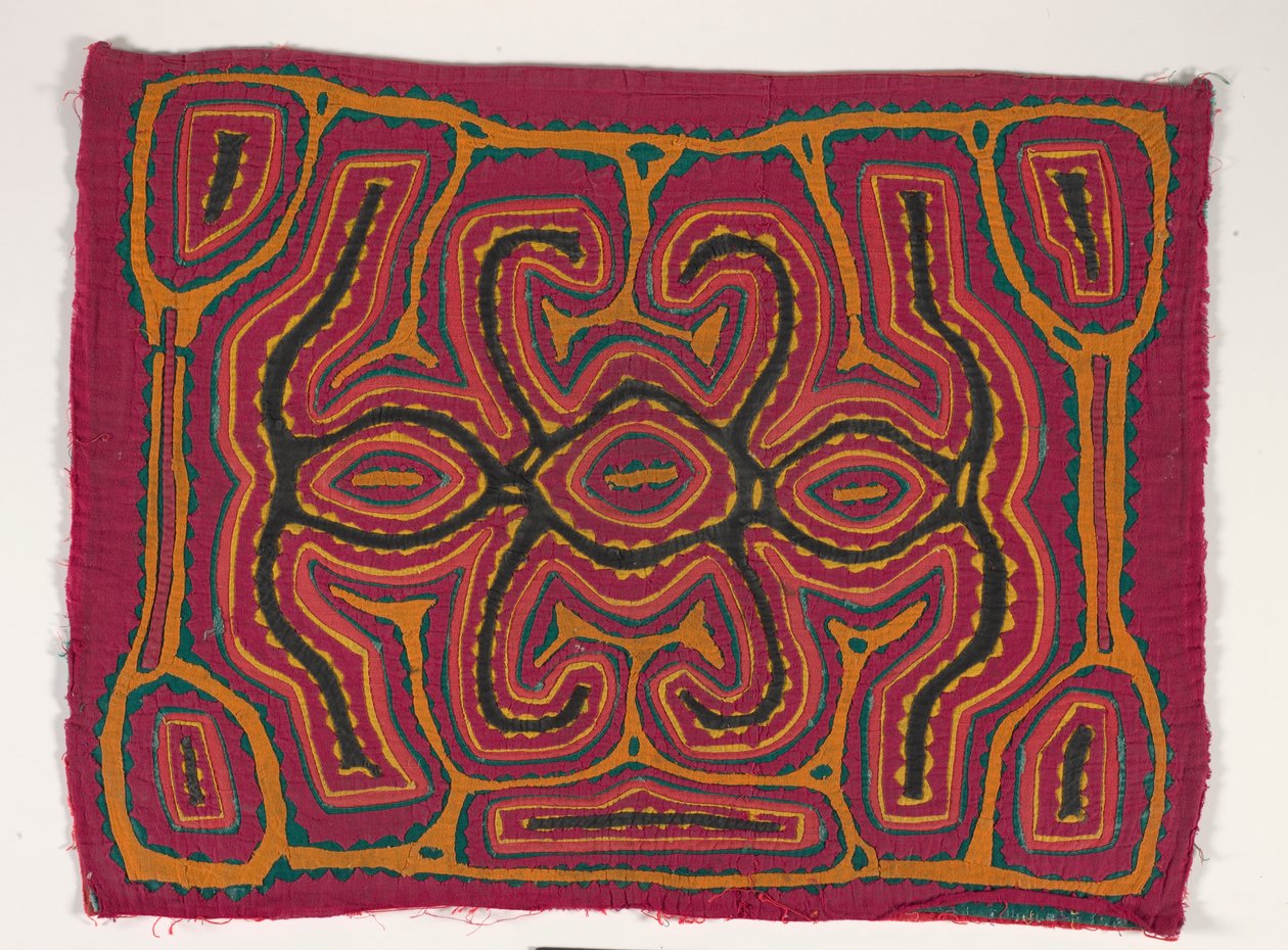 衬衫镶板（莫拉），约 1950 年（贴花棉布） 作者 库纳印第安文化