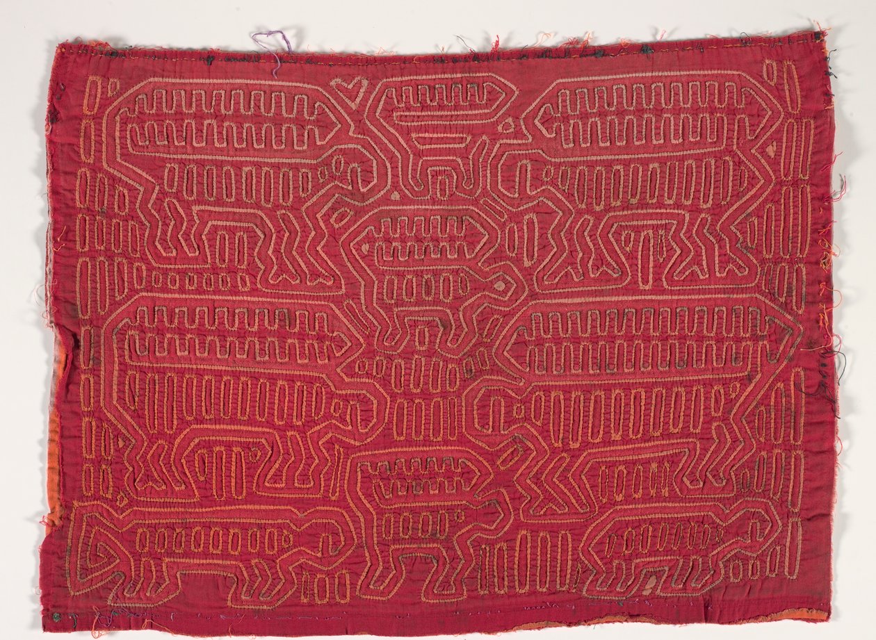 衬衫镶片（mola），c.1950（贴花棉） 作者 库纳印第安文化