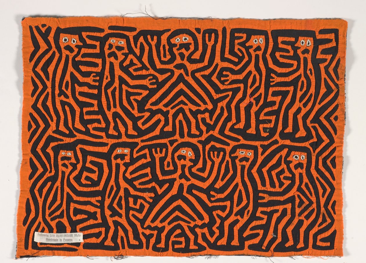 衬衫镶片（mola），c.1950（贴花棉） 作者 库纳印第安文化