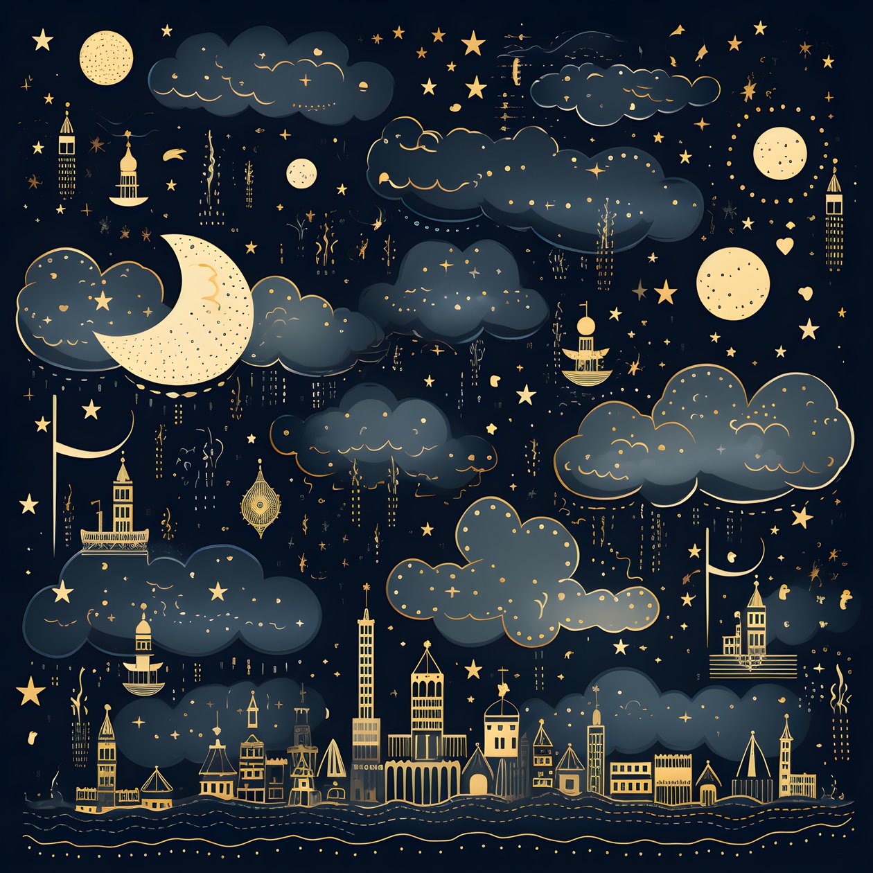这是天空元素孤立奇幻插画合集2 作者 库尔特赫普克
