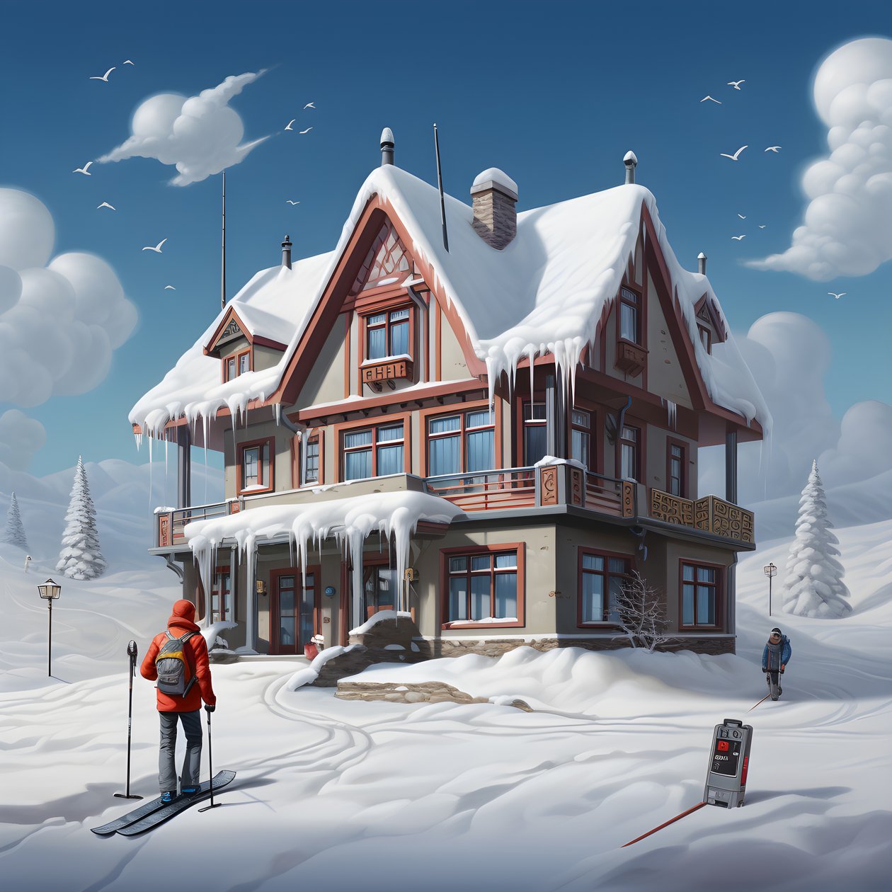 带滑雪帽的房子 3 作者 库尔特赫普克