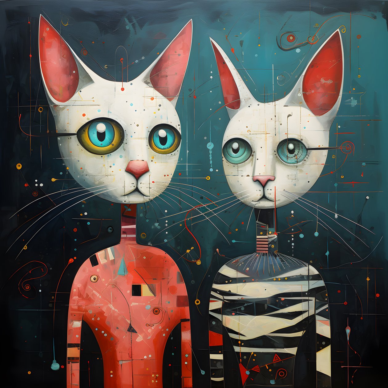 两只拟人猫，Tomcat 和 Cat，Kubrick Ian Synthetic 3 作者 库尔特赫普克