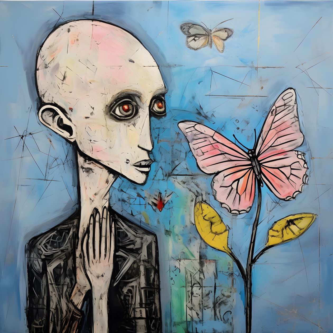 天使抱着蝴蝶的原创水彩画 3 作者 库尔特赫普克