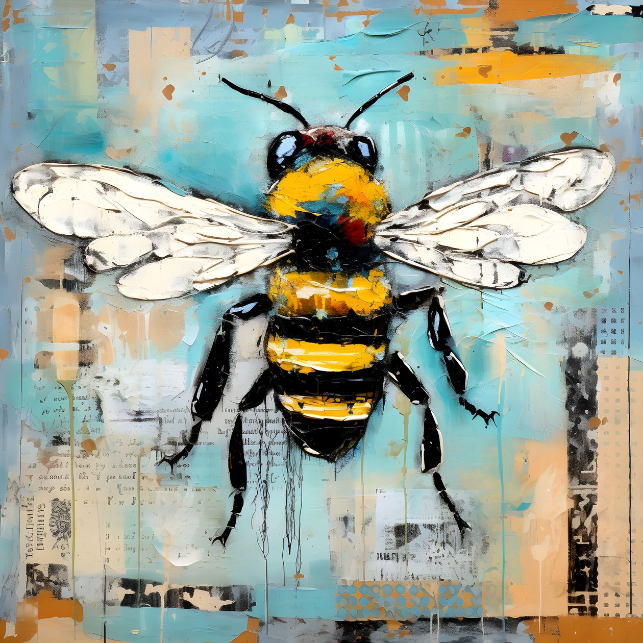 粉彩厚涂油画技术 4 中的蜜蜂插图 作者 库尔特赫普克