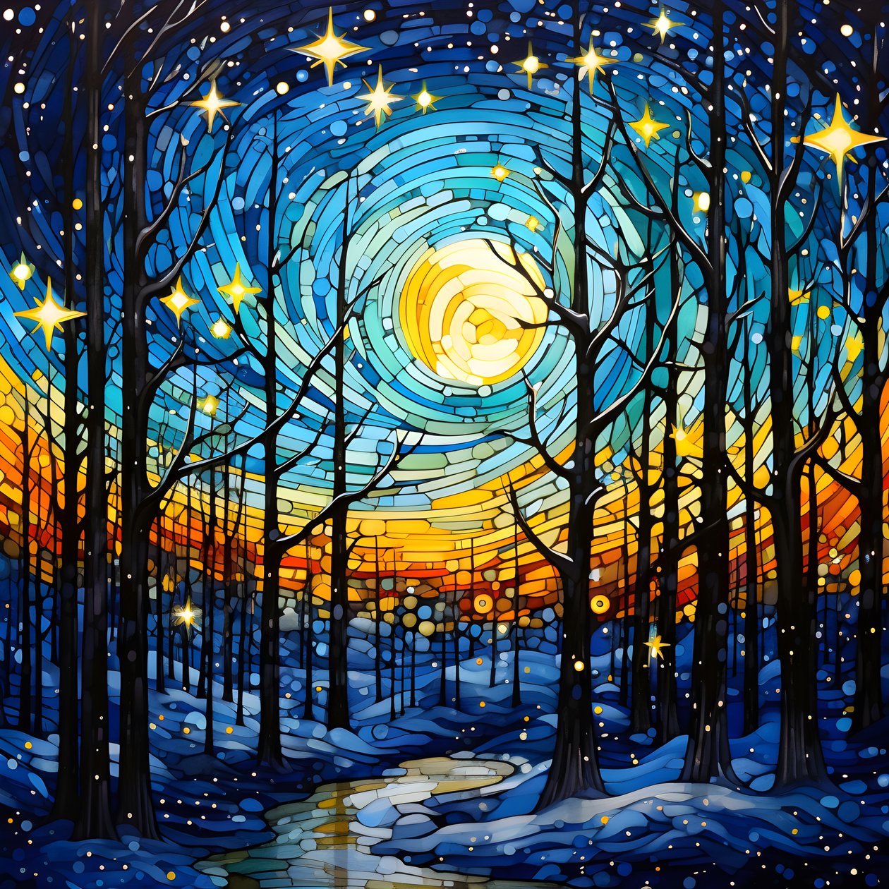 星罗棋布的雪林场景 2 作者 库尔特赫普克