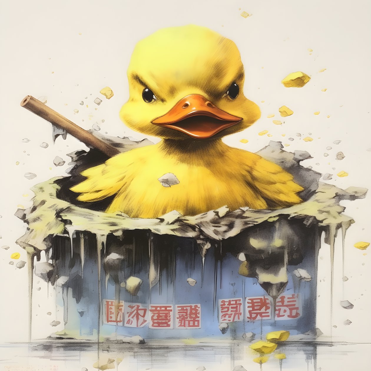 trendiges gummiente werbeplakat - the yellow 3 作者 库尔特赫普克