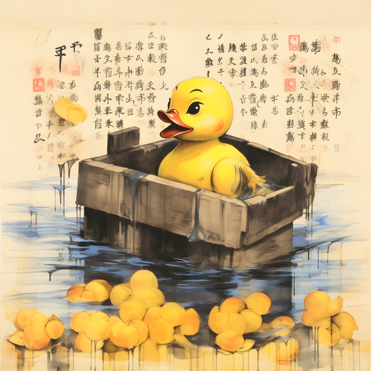 trendiges gummiente werbeplakat - the yellow 4 作者 库尔特赫普克