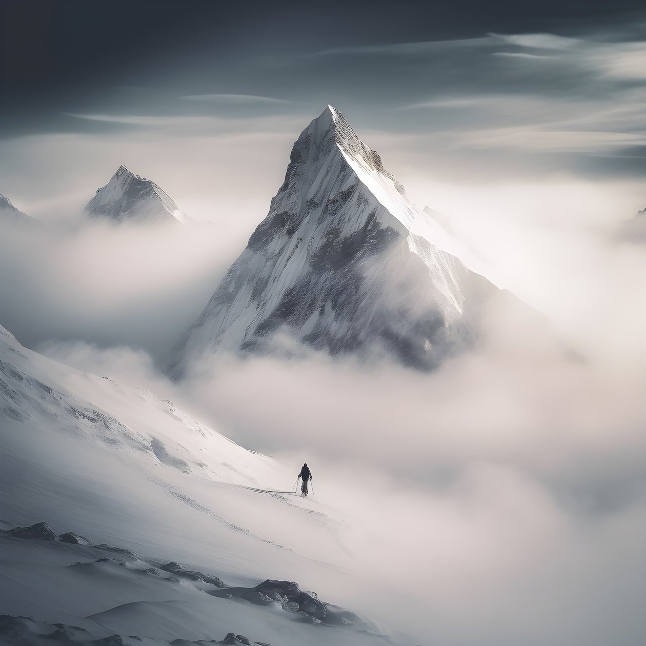 两个人在云山上滑雪 1 作者 库尔特赫普克