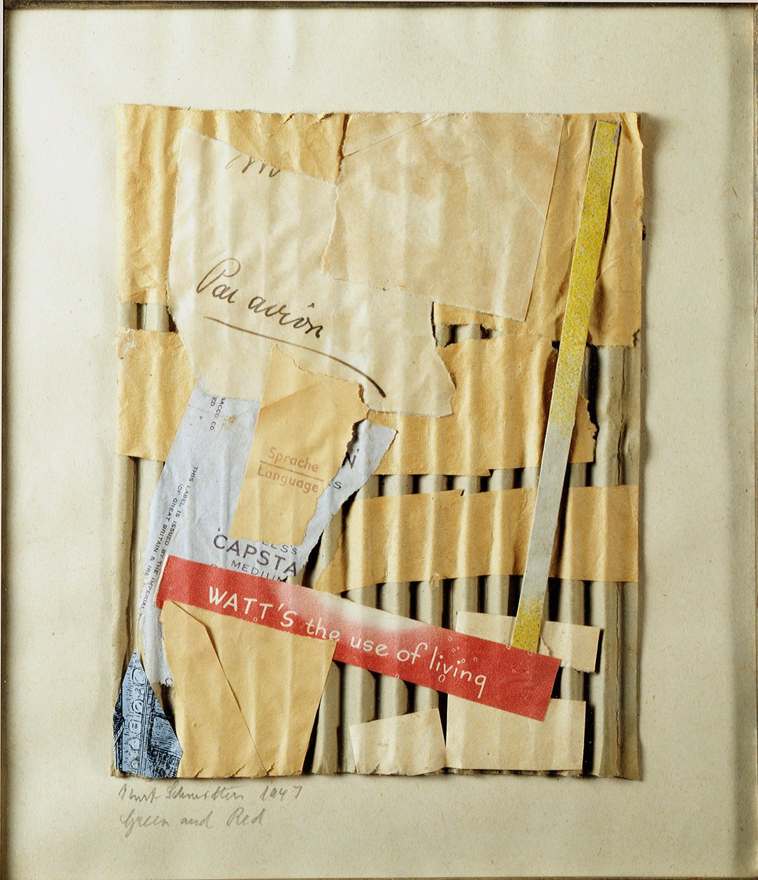 绿与红（Green and Red） 库尔特-施维特斯（1887-1948）的拼贴画 1947年 私人收藏 作者 库尔特·史威特