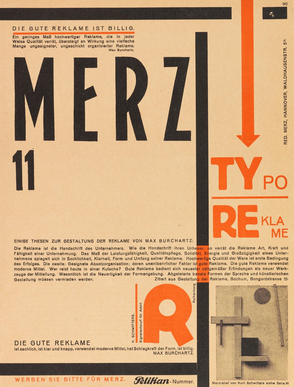 Merz 11. Typoreklame, 1924. 作者 库尔特·史威特