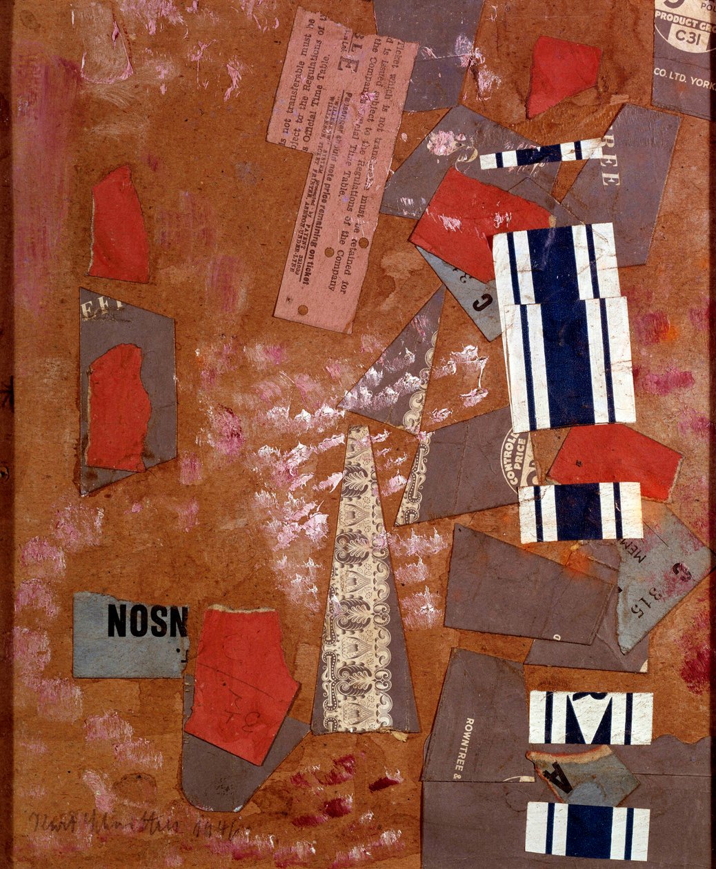Kurt Schwitters (1887-1948) 的白色狂欢节拼贴画，1946 年私人收藏 作者 库尔特·史威特