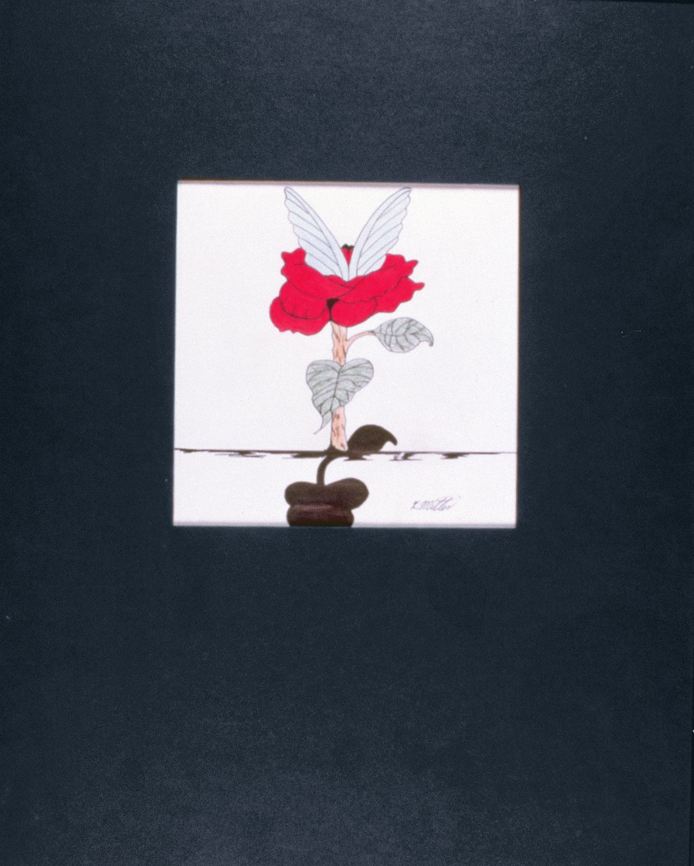 盛开的天使》，2005 年（纸上彩色铅笔和黑色墨水） 作者 柯蒂斯·L·米勒