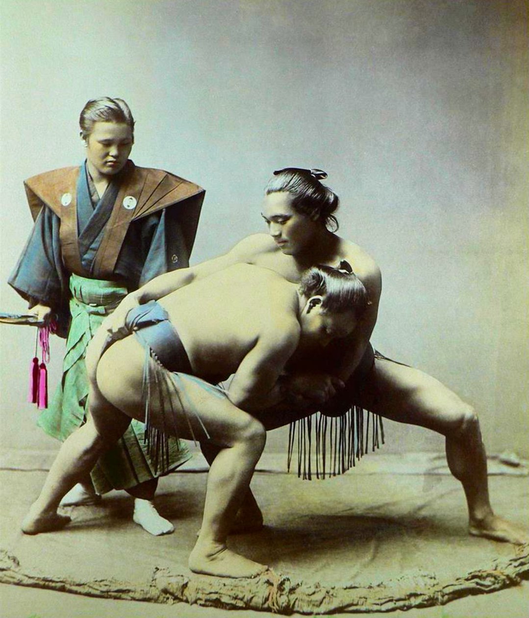 相扑选手，约 1880 年（照片） 作者 草aka（进）金贝
