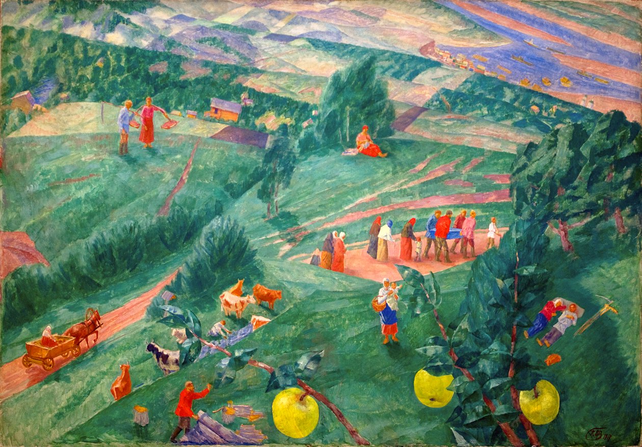 正午》，1917年。   作者 库兹马·彼得罗夫·沃德金