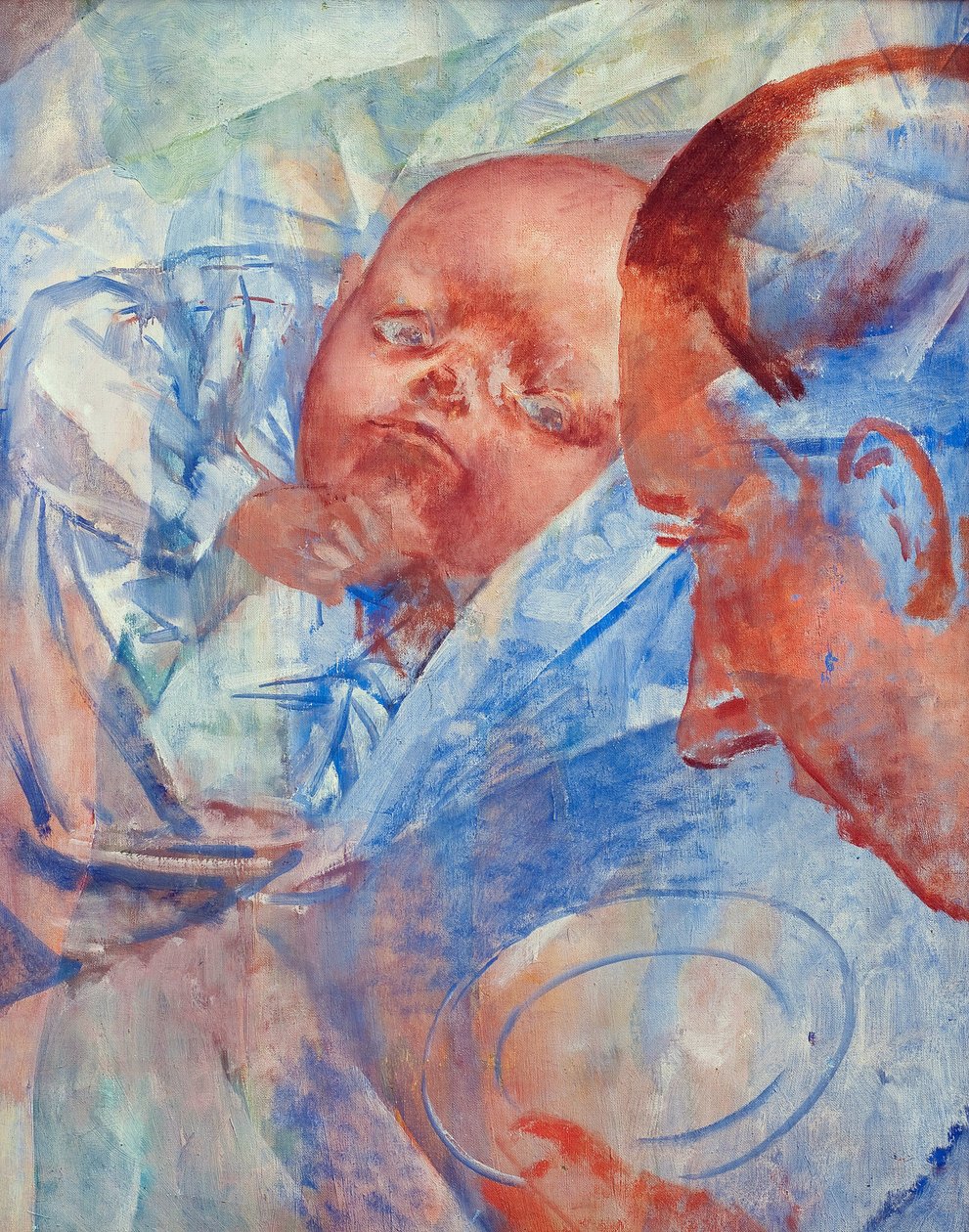 母亲和孩子 - 彼得罗夫-沃德金（Petrov Vodkin），库兹马-谢尔盖耶维奇（1878-1939） - 1922 - 布面油画 - 64,2x50,3 - 私人收藏 作者 库兹马·谢尔盖维奇·彼得罗夫·伏特金