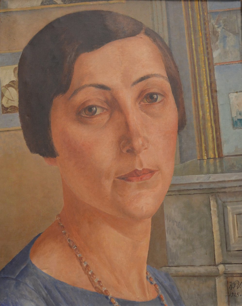 Salomea Nikolayevna Andronikova的肖像1888-1982年。 作者 库兹马·谢尔盖维奇·彼得罗夫·伏特金