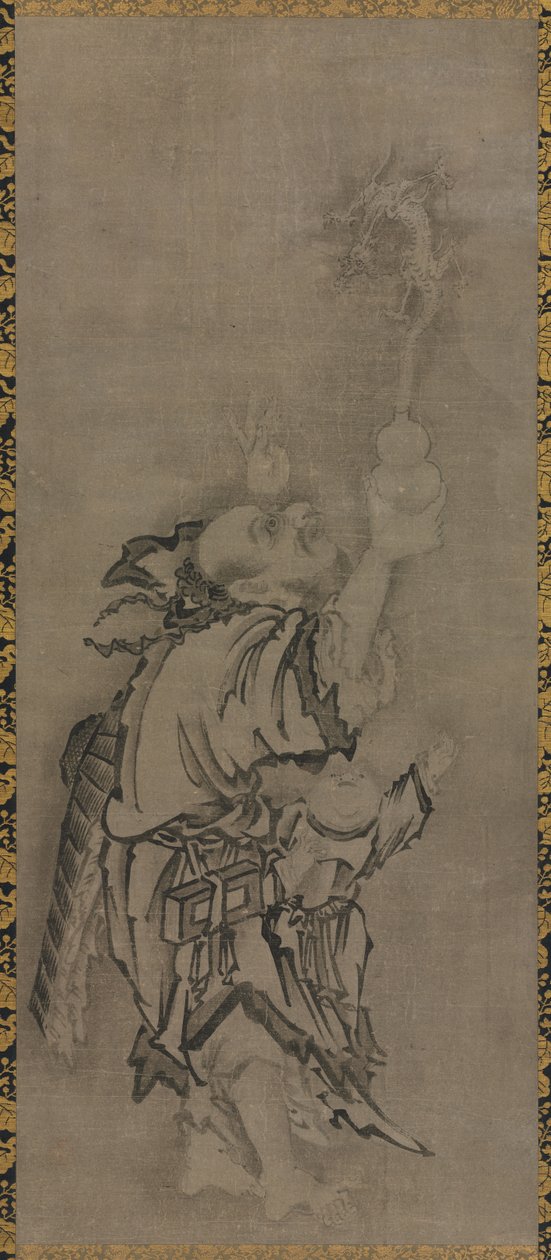 和帝与道教神仙。葫芦和龙的神仙，约1575-1600年。 作者 久关智信