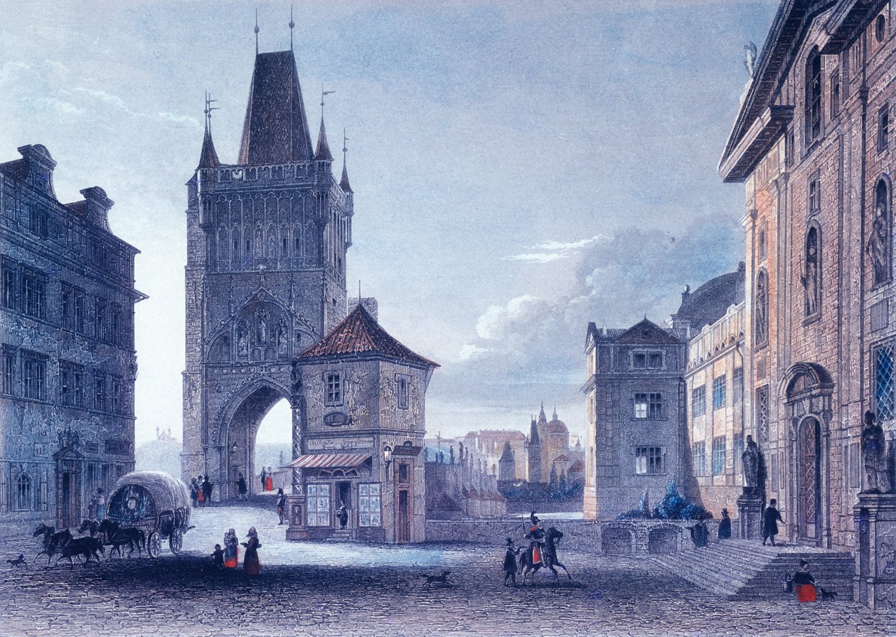 旧城桥塔，1840年（彩钢雕刻） 作者 L. and Poppel，J. Lange