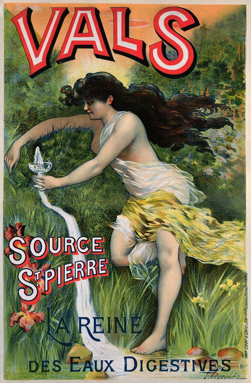 海报广告Source St. Pierre，eau de Vals，天然矿泉水 作者 库尔兹