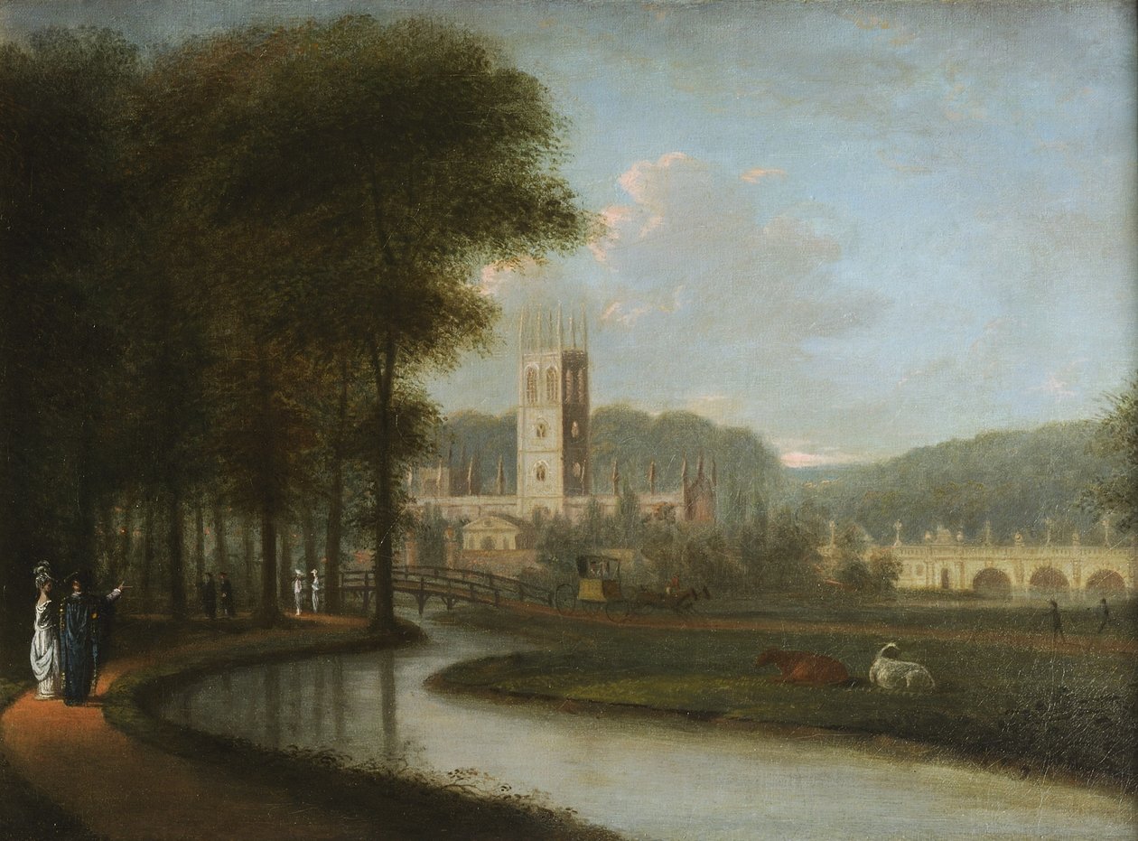 来自Meadows的Magdalen Tower，1778-79 作者 L.和拉姆齐·杜克