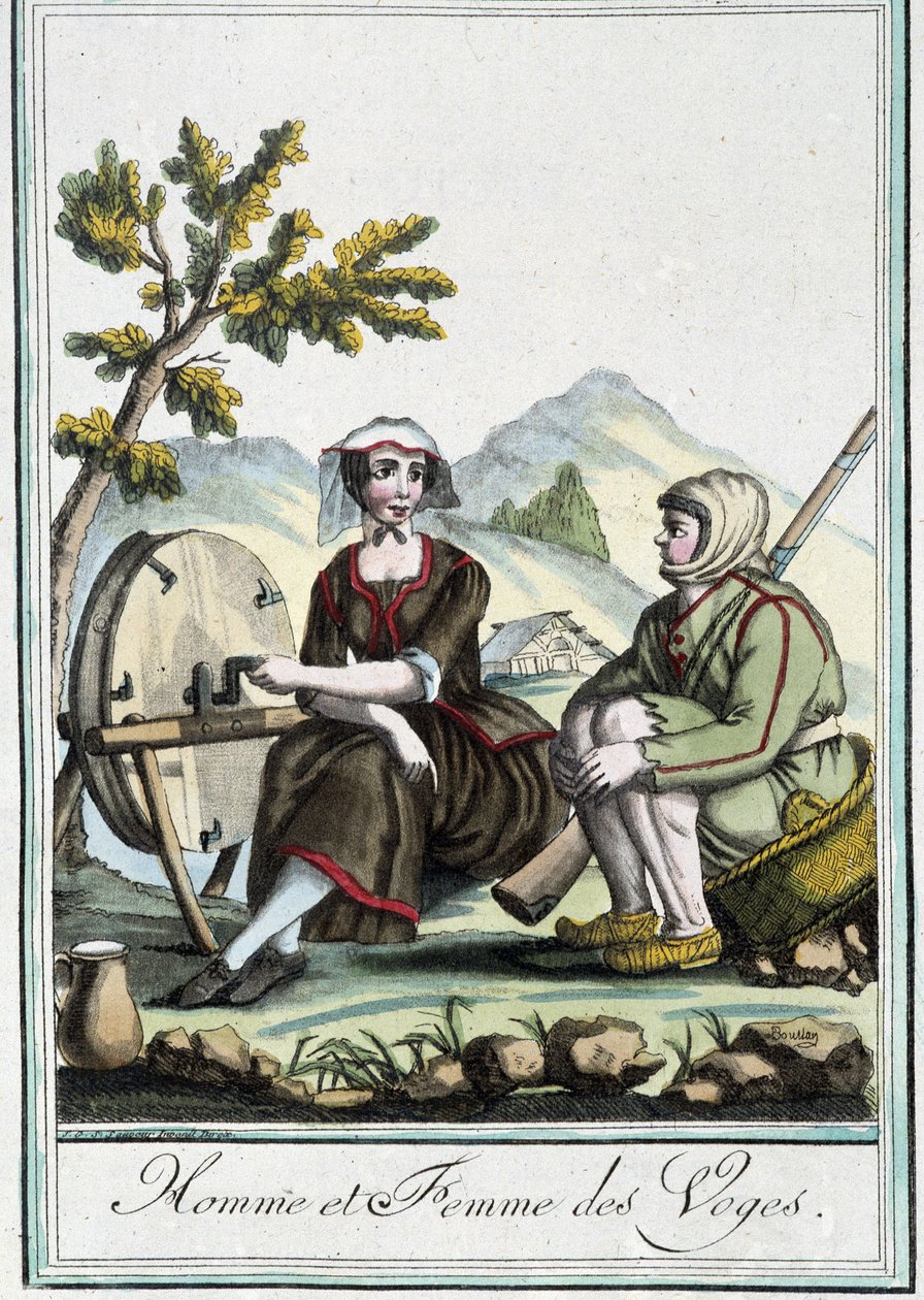 孚日山脉的男人和女人--载于J. Grasset St Sauveur的 "航行百科全书"，Deron，巴黎 作者 LF Labrousse