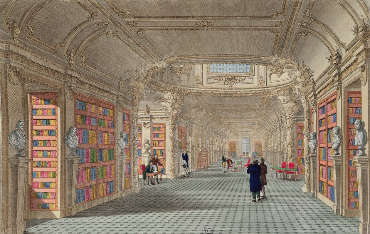 Blliotheque du Pantheon，c.1800（彩色雕刻） 作者 La Gardette