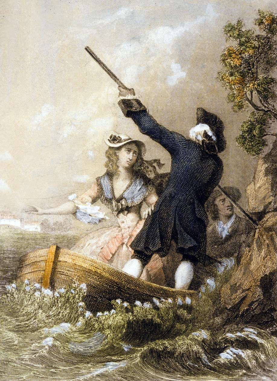 来自&39;Julie或New Heloise&39;的插图，c.1852 作者 Lacour Lastudier