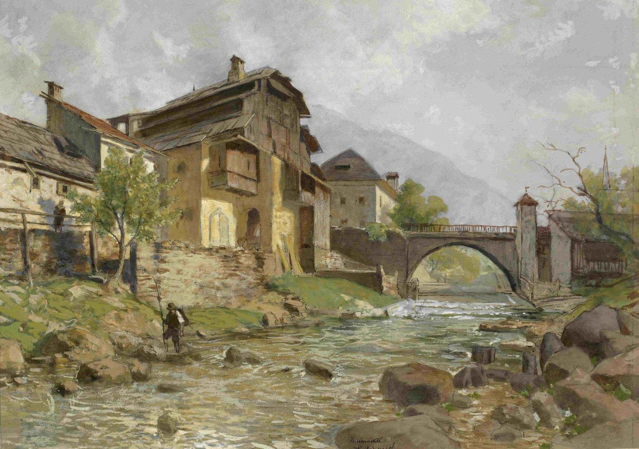 Trzic和Trziska Bistrica IIn看法 作者 拉迪斯拉夫·贝内施